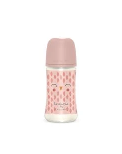 Biberon Bonhomia Con Tettarella Sx Pro +3 Mesi 270ml Decoro Civetta Rosa - Suavinex