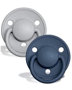 Set 2 Ciucci Tettarella Tonda In Gomma Naturale 6/18 Mesi - Colore Cloud E Steel Blue - Bibs -Chicco Shop 29cbd630 xz 1345906 1