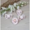 Set 2 Ciucci Tettarella Simmetrica In Gomma Naturale 0/6 Mesi - Colore Haze E Rosa - Bibs