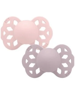 Set 2 Ciucci Tettarella Simmetrica In Silicone 0/6 Mesi - Colore Blossom/dusky Lilac - Bibs