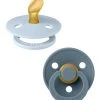 Set 2 Ciucci Tettarella Anatomica In Gomma Naturale 6/18 Mesi - Colore Baby Blue E Petrolio - Bibs