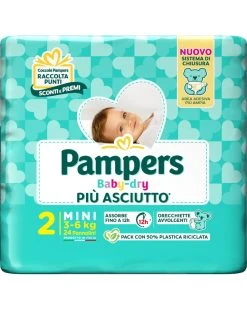 Pampers baby Dry tg.2 Mini 3-6 Kg - 24 pz