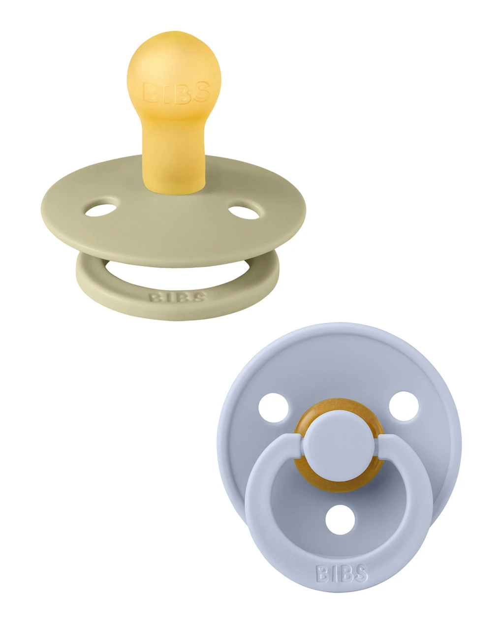 Set 2 Ciucci Tettarella Tonda In Gomma Naturale 0/6 Mesi - Colore Khaki E Dusty Blue - Bibs 3 Set 2 Ciucci Tettarella Tonda In Gomma Naturale 0/6 Mesi - Colore Khaki E Dusty Blue - Bibs