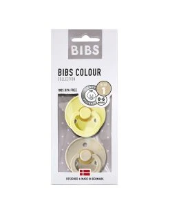 Set 2 Ciucci Tettarella Tonda In Gomma Naturale 0/6 Mesi - Colore Sunshine E Sabbia - Bibs