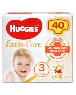 Huggies Pannolini Extra Care Grande Tg. 3 (4-9 Kg) - 40 Pezzi