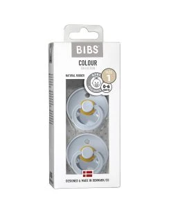 Set 2 Ciucci Tettarella Tonda In Gomma Naturale 6/18 Mesi - Colore Baby Blue E Baby Blue - Bibs