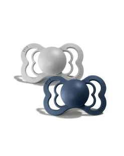 Set 2 Ciucci Tettarella Simmetrica In Gomma Naturale 6/18 Mesi - Colore Cloud E Steel Blue - Bibs -Chicco Shop f837beff xz 1345909 1